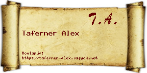 Taferner Alex névjegykártya